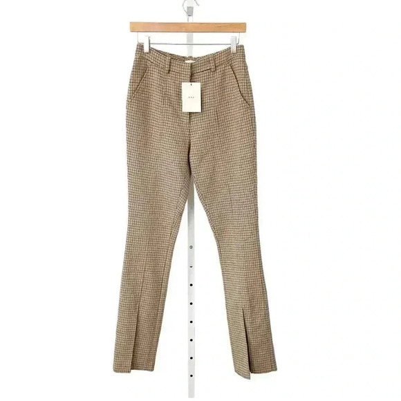 NWT A.L.C. Edwin Split Hem Check Plaid Pants size 4 - Picture 2 of 10